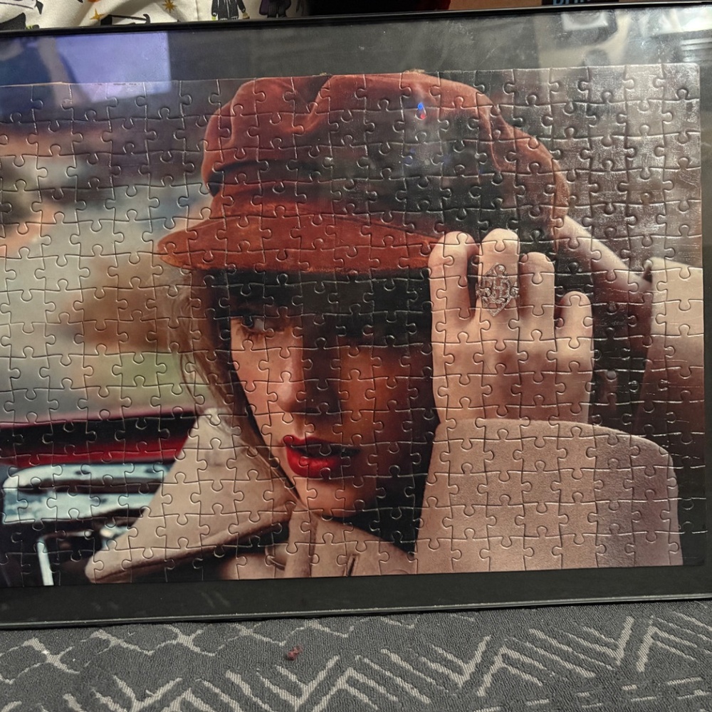 COMPLETED AND FRAMED Taylor Swift Capital One Puzzle. RED era.